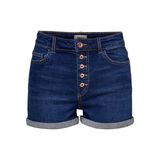 ONLY Kadın Onlhush Hw Button Box Kot Şort, Koyu mavi denim, S
