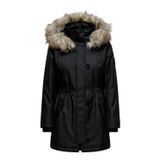 ONLY Kadın ONLIRIS FUR WINTER PARKA CC 2023 OTW Dış Giyim, Siyah, M