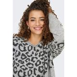 Only Kadın Onljade Bisiklet Yaka Desenli Örme Kazak 15294969 Açık Gri - XS