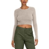 ONLY Kadın ONLKAROL LS CROP O-NECK KNT NOOS Triko, Bej, L