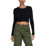 ONLY Kadın ONLKAROL LS CROP O-NECK KNT NOOS Triko, Siyah, S