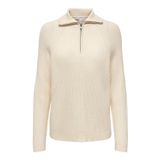 ONLY Kadın ONLKATIA LS LOOSE HALF ZIP KNT Triko, Krem, L