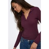 Only Kadın Onlkaya Polo Yaka Kazak 15344841 Mürdüm - XS