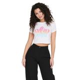 ONLY, Kadın, ONLKITA REG S/S SEQ HEART TOP BOX JRS, Tişört, Cam Göbeği Mavisi, XL