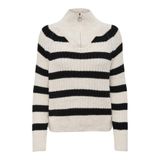 ONLY Kadın ONLLEISE FREYA LS ZIP HIGH NECK KNT NOOS Triko, Krem, M