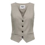 ONLY Kadın Onllinda S/L Mel Fitted Yelek Cc TLR Yelek, Mantar/Detay: MELANGE, 38