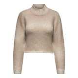 ONLY Kadın ONLLIVA LS HIGHNECK CC KNT Triko, Koyu Bej, L
