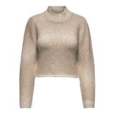 ONLY Kadın ONLLIVA LS HIGHNECK CC KNT Triko, Koyu Bej, XS
