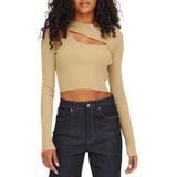 ONLY Kadın Onlliza L/S Peek-a-Boo Nca KNT Kazak, Egret, M