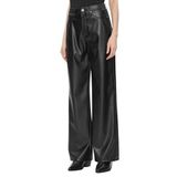 ONLY Kadın ONLMADISON-MAX HW WIDE FAUX LEATHER PNT Pantolon, Siyah, M