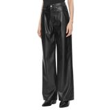 ONLY Kadın ONLMADISON-MAX HW WIDE FAUX LEATHER PNT Pantolon, Siyah, XS
