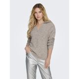 ONLY, Kadın, ONLMAGGIE LIFE LS SPLIT NECK CC KNT, Triko, Malt Ball, XS