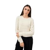 Only Kadın Onlmanja Yandan Bağlamalı Bisiklet Yaka Örme Kazak 15324444 Ekru XL