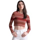 ONLY Kadın ONLMEDDI LS STR CROP O-NECK CC KNT Triko, Koyu Kırmızı, L