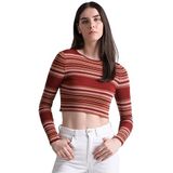 ONLY Kadın ONLMEDDI LS STR CROP O-NECK CC KNT Triko, Koyu Kırmızı, XS