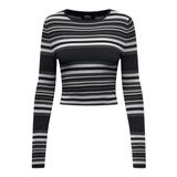 ONLY Kadın ONLMEDDI LS STR CROP O-NECK CC KNT Triko, Siyah, S