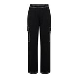 ONLY Kadın ONLMETTE CONTRAST PANTS WVN Pantolon, Siyah, S