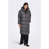 Only Kadın Onlmontana Kapüşonlu Uzun Şişme Mont 15226559 Gri - S