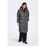 Only Kadın Onlmontana Kapüşonlu Uzun Şişme Mont 15226559 Gri