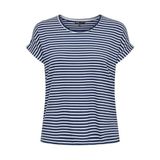 Only Kadın Onlmoster Stripe S/S O-Neck Top JRS Noos Basic üst giyim, yuvarlak yakalı ve kısa kollu, boş zaman kıyafetleri için, Naval Academy, Small, Naval Academy, S