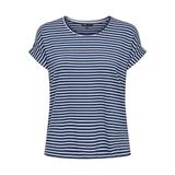 Only Kadın Onlmoster Stripe S/S O-Neck Top JRS Noos Basic üst giyim, yuvarlak yakalı ve kısa kollu, boş zaman kıyafetleri için, Naval Academy, X-Small, Naval Academy, XS