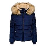 ONLY Kadın ONLNEWCAMILLA FUR HOOD JACKET CC OTW Ceket, Gece Mavisi, XS
