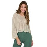 ONLY Kadın ONLNOLA LIFE 3/4 PULLOVER KNT NOOS Kazak, Feather Gray, S