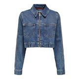 ONLY Kadın ONLRILEY LS RHINEST DNM JACKET RED CRO Ceket, Medium Blue Denim, XL