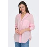 Only Kadın Onlsalına Tek Cep Detaylı Önü Kısa Arkası Uzun %100 Pamuk Gömlek 15335255 Pembe - Pembe - XS