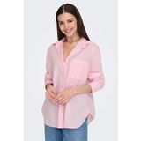 Only Kadın Onlsalına Tek Cep Detaylı Önü Kısa Arkası Uzun %100 Pamuk Gömlek 15335255 Pembe