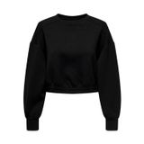 ONLY Kadın ONLSCARLETT L/S CROPPED O-NECK SWT Sweatshirt, Siyah, L