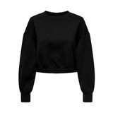 ONLY Kadın ONLSCARLETT L/S CROPPED O-NECK SWT Sweatshirt, Siyah, XS