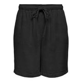 ONLY Kadın Onlsiesta Mw Pull-Up Linen Bl Şort Os, Siyah, XS