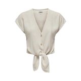 ONLY Kadın Onlsiesta S/S Knot Linen Bl PNT Tişört, Moonbeam, XL