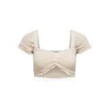 ONLY, Kadın, ONLSUMMER LIFE CROPPED S/S TOP EX KNT, Kazak, Ekru, M
