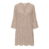 ONLY, Kadın, ONLTHYRA PEPLON DRESS NOOS WVN, Elbise, Koyu Krem, M