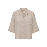 ONLY Kadın Onlthyra Ss Shirt Noos WVN Bluz, Oxford Tan, S