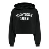 ONLY Kadın ONLTODDY L/S SHORT HOOD SWT Sweatshirt, Siyah, L