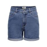 ONLY Kadın Onlvega Life Hw Mom Noos kot şort mavi (medium denim blue) S
