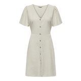 ONLY Kadın Onlvita Life Linen S/S Kısa Elbise WVN Regular Fit Elbise Bel ve Hacimli Kollu Kesim, Pomza taşı, XS