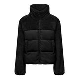 ONLY Kadın ONLWANJA FUR PUFFER MIX JACKET CC OTW Ceket, Siyah, XL