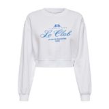 ONLY Kadın ONLYRSA L/S O-NECK BOX SWT Sweatshirt, Bright White Print:Club, XL