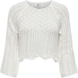 Only Kadın Örme Detaylı Beyaz Crop Kazak - 15233173 - XL