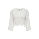 Only Kadın Örme Detaylı Beyaz Crop Kazak - 15233173
