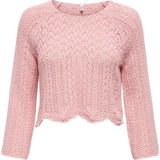Only Kadın Örme Detaylı Pembe Crop Kazak - 15233173 - XL