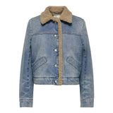 ONLY Kadın Oversize Kot Ceket, Medium Blue Denim, M