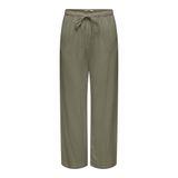 ONLY Kadın Pantolon ONLSIESTA MW PULL-UP LINEN BL PNT NOOS Koyu Yosun Yeşili L