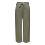 ONLY Kadın Pantolon ONLSIESTA MW PULL-UP LINEN BL PNT NOOS Koyu Yosun Yeşili S