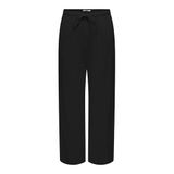 ONLY Kadın pantolonu ONLSIESTA düz kesim keten pantolon, Siyah, S / 30L