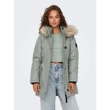 Only Kadın Parka Uzun Kollu Yeşil Polyester Düz Desenli Kapüşonlu Model XL 15304625